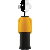Alessi Tire-bouchon Alessandro M. jaune-noir, Ouvre-bouteille, Jaune, Noir
