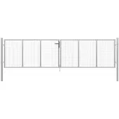 vidaXL Portail de jardin en acier galvanisé 400 x 100 cm argenté