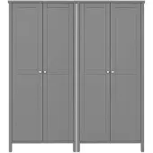 Ebuy24 Tromsø armoire de rangement 4 portes gris.