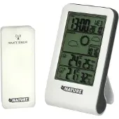 Nature Station météo numérique H14x8,5x3 cm Blanc Baromètre Hygromètre, Station météo, Blanc