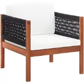 vidaXL Chaise de jardin avec coussin en acacia massif