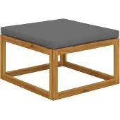 vidaXL Tabouret de pied avec coussin gris foncé en bois massif d'acacia