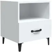 vidaXL Table de chevet Blanc Bois d'ingénierie