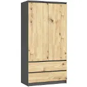 Akord Armoire Gris Graphite/Chêne Artisan 90X51X180