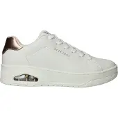 SKECHERS Baskets basses 'Uno' or rose / blanc