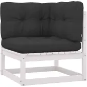 vidaXL Canapé d'angle de jardin avec coussins pin massif