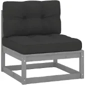 vidaXL Canapé de jardin central avec coussins Anthracite Gris Pin massif