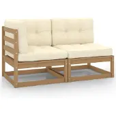 vidaXL 2tlg. Set de salon de jardin avec baisers Honigbraun Massivholz Kiefer