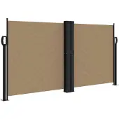 vidaXL Marquise latérale extensible Taupe 120x1200 cm