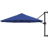 vidaXL Parasol mural avec mât métallique 300 cm bleu