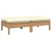 vidaXL Canapé de jardin 2 places avec coussin crème pin massif