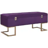vidaXL Banc avec compartiment de rangement 105 cm Violet Velours