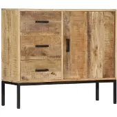 vidaXL Buffet 88x30x71 cm bois massif mangue