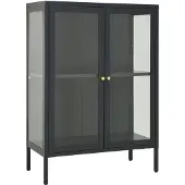 vidaXL Sideboard Anthracite 75x35x105 cm Acier et verre