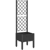 vidaXL Jardinière avec treillis noir 40x40x142 cm PP