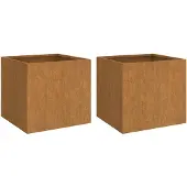 vidaXL Jardinières 2 pcs 49x47x46 cm acier corten