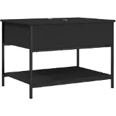vidaXL Table basse noire 70x50x50 cm Bois composite et métal