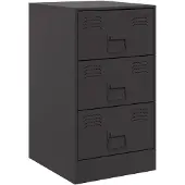 vidaXL Table de chevet noir 34,5x39x62 cm acier