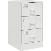 vidaXL Table de chevet blanc 34,5x39x62 cm acier