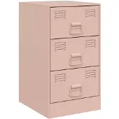 vidaXL Table de chevet rose 34,5x39x62 cm acier