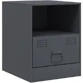 vidaXL Table de chevet anthracite 34,5x39x44 cm acier