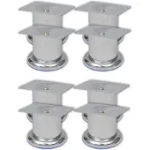 vidaXL Pieds de canapé 8 pcs. Rond Chrome 60 mm