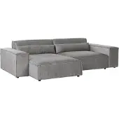 Beliani Canapé D'angle Hellnar Gris Tissu Côté Droit