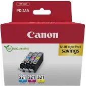 Canon Multipack Cli-521 Cyan-magenta-jaune (2934b016)