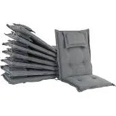 Beliani Lot de 8 coussins de chaise de jardin Gris Maui Lumarko