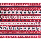 Beliani Plaid Réversible Rouge Et Blanc 200 X 220 Cm Motif Noël Reka