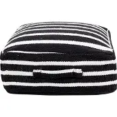 Beliani Pouf en coton noir et blanc 50 x 50 x 20 cm SETTAT