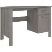 vidaXL Bureau HAMAR gris clair 113x50x75 cm pin massif