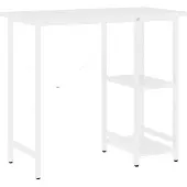 vidaXL Table d'ordinateur blanche 80x40x72 cm MDF et métal