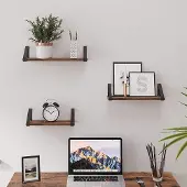 Vasagle Set de 3 tablettes murales Sheldon - brun rustique