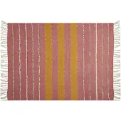 Beliani Couverture Naikhu Coton 130 X 170 Cm Rouge Clair