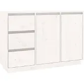 vidaXL Sideboard blanc 111x34x75 cm pin massif