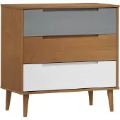 vidaXL Armoire à tiroirs MOLDE Marron 80x40x80 cm Pin massif