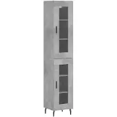 vidaXL Highboard gris béton 34,5x34x180 cm Bois composite