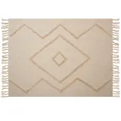 Beliani Couverture Jaunpur Coton 130 X 180 Cm Beige