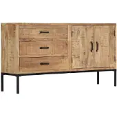 vidaXL Buffet 140x35x75 cm bois massif mangue