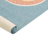 Beliani Tapis enfant coton bleu / orange 80 x 150 cm motif paresseux ISAK (150 x 80 cm)