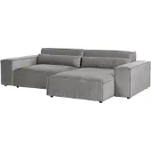 Beliani Canapé D'angle Hellnar Gris Tissu Côté Gauche