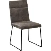 Beliani Lot de 2 chaises de salle à manger, pieds en métal rembourrés gris foncé au design moderne