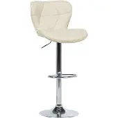 Beliani Set of 2 Bar Stools Beige Faux Leather Swivel Height Adjustable Modern Kitchen Bar Stools