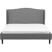 Beliani lit gris Upholstered with frame 180 x 200 cm with headboard
