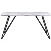 Beliani Table De Salle À Manger Effet Marbre/Noir Molden