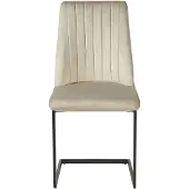 Beliani Chaise cantilever Set de 2 chaises Gris Tissu velours avec dossier haut Structure métallique Design moderne pour la salle à manger, le salon et le bureau