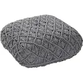 Beliani Pouf en coton gris 50 x 50 x 20 cm BERRECHID