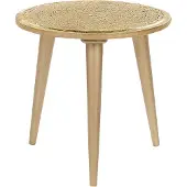 Beliani Lot de 2 tables d'appoint or avec motif sculpté effet vintage salon couloir