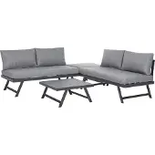 Beliani Set De Salon Réversible Aluminium Gris Coccorino